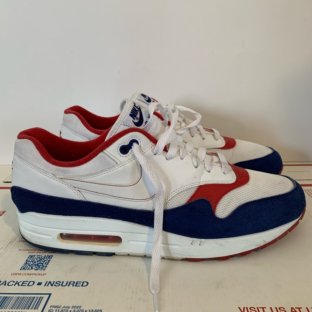 Nike Red and White Sneakers with Air Max Comfort